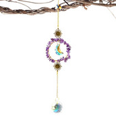 Saules ķērāji Piekaramie kristāla mēness ķērēja kuloni vēja zvani varavīksnes prizma logu zvaniņš Ziemassvētku eglīte mājas dārza dekors