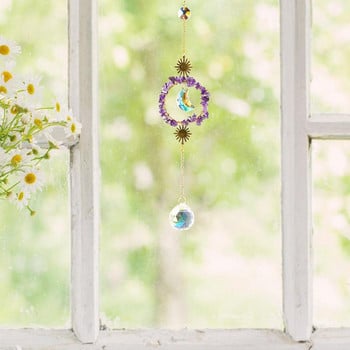 Sun Catchers Κρεμαστά κρυστάλλινα μενταγιόν Moon Catcher Wind Chimes Rainbow Prism Παράθυρο Drop Bell Χριστουγεννιάτικο δέντρο Διακόσμηση κήπου σπιτιού