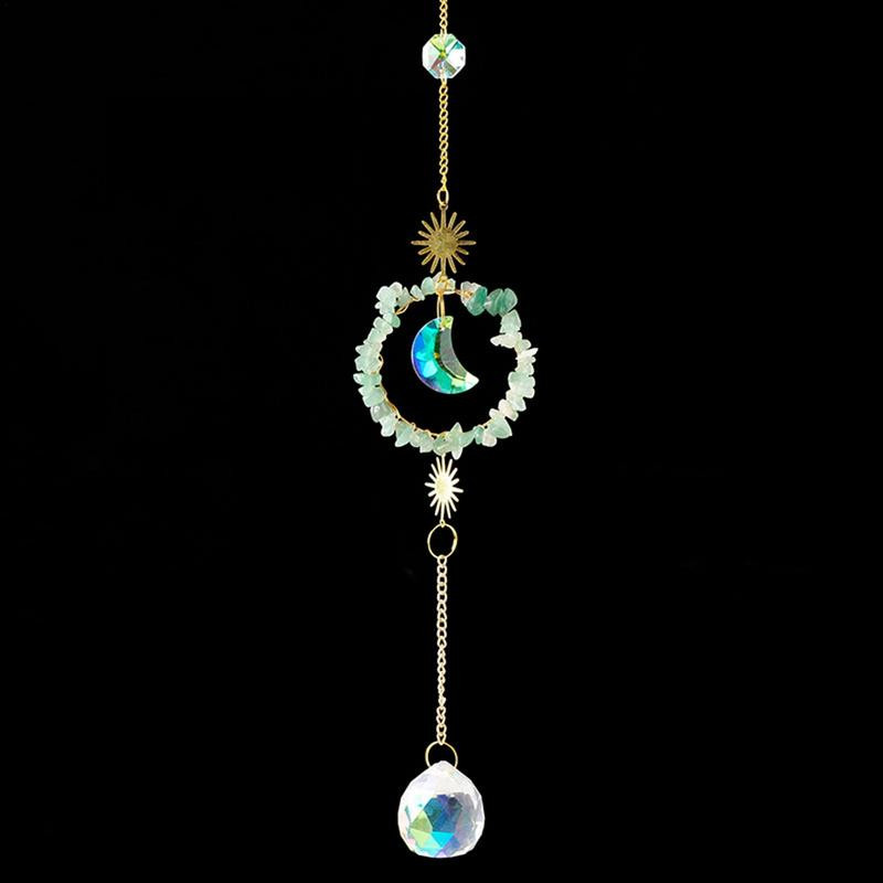 Saules ķērāji Piekaramie kristāla mēness ķērēja kuloni vēja zvani varavīksnes prizma logu zvaniņš Ziemassvētku eglīte mājas dārza dekors