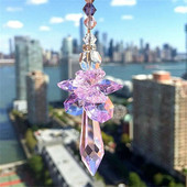 Kristāla gaismas ķērējs prizmas sniegpārsliņu varavīksnes veidotājs dārzam piekārtiem logiem mājas dekorēšanai Saules pilienu Ziemassvētku dekors