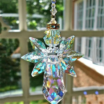 Crystal Light Catcher Prism Snowflake Rainbow Maker за градина Висящ прозорец Орнамент Декорация на дома Sun Drop Christmas Decor