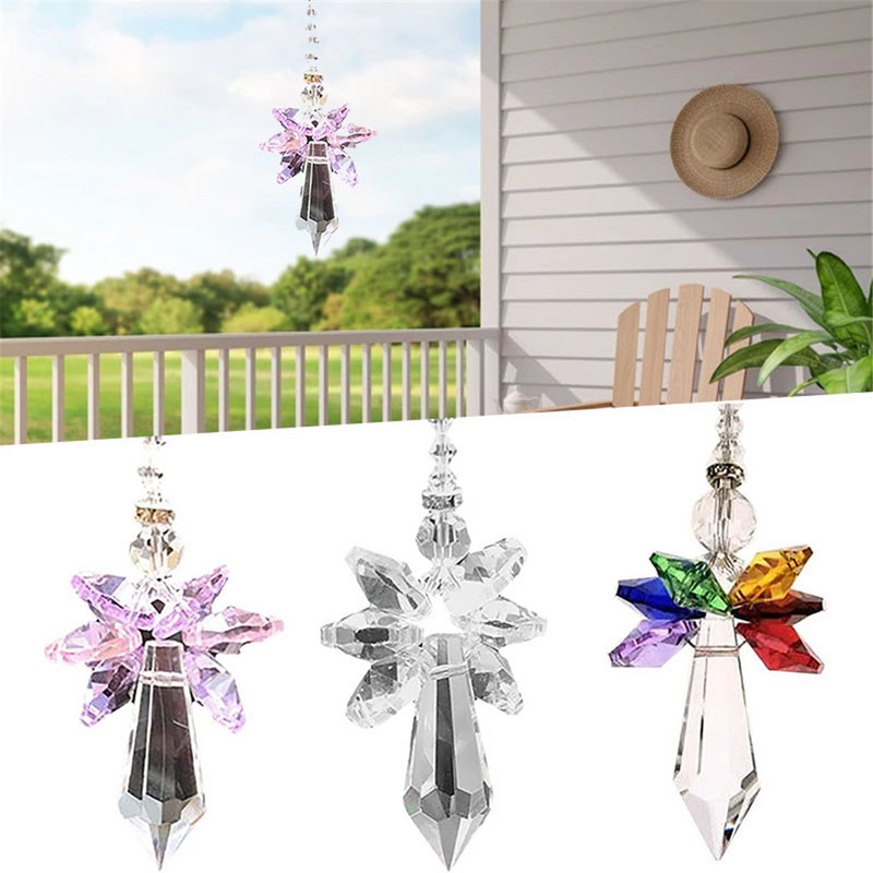Kristāla gaismas ķērējs prizmas sniegpārsliņu varavīksnes veidotājs dārzam piekārtiem logiem mājas dekorēšanai Saules pilienu Ziemassvētku dekors