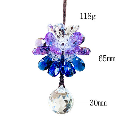 Ručno tkani 3D cvijet Anđeoske suze Privjesak od kristalne kugle Fasetirana prizma Aurora Hvatač sunca Svjetlucavi viseći ukrasi za vjenčanje