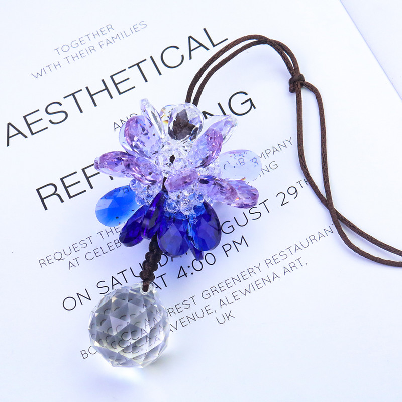 Ručno tkani 3D cvijet Anđeoske suze Privjesak od kristalne kugle Fasetirana prizma Aurora Hvatač sunca Svjetlucavi viseći ukrasi za vjenčanje