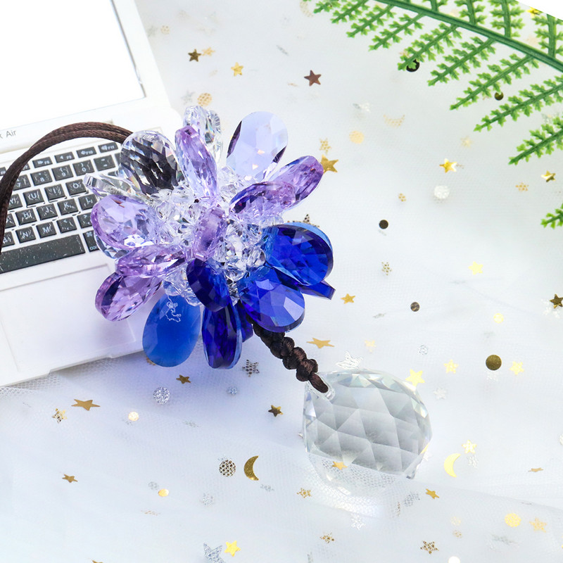 Ručno tkani 3D cvijet Anđeoske suze Privjesak od kristalne kugle Fasetirana prizma Aurora Hvatač sunca Svjetlucavi viseći ukrasi za vjenčanje