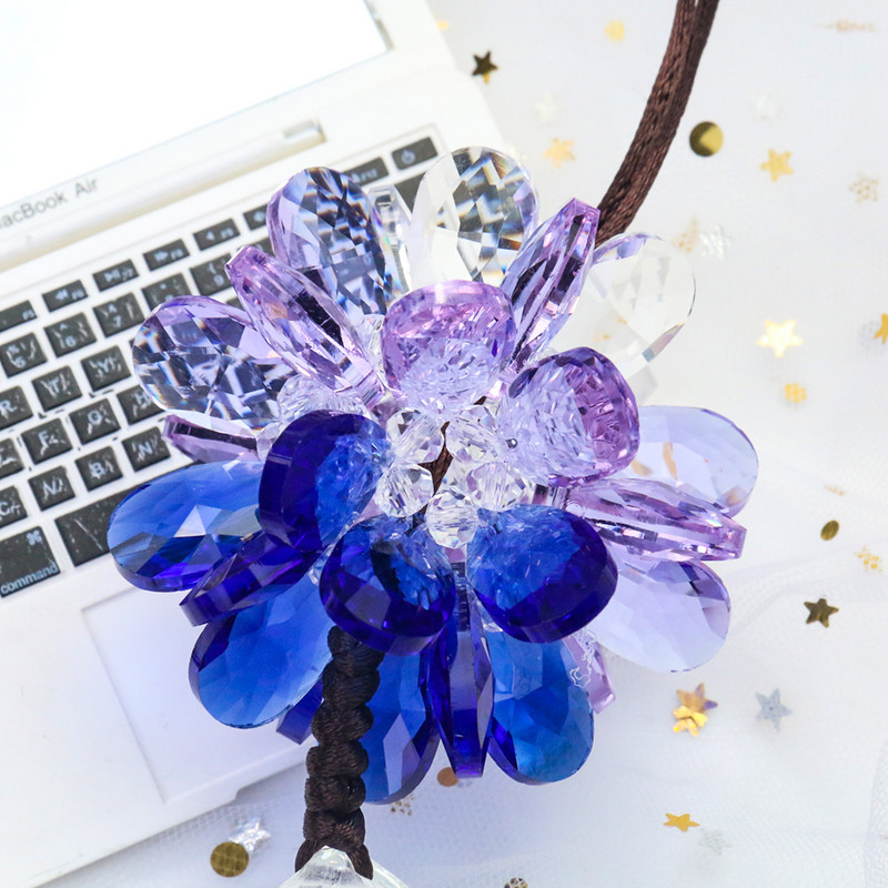 Ručno tkani 3D cvijet Anđeoske suze Privjesak od kristalne kugle Fasetirana prizma Aurora Hvatač sunca Svjetlucavi viseći ukrasi za vjenčanje