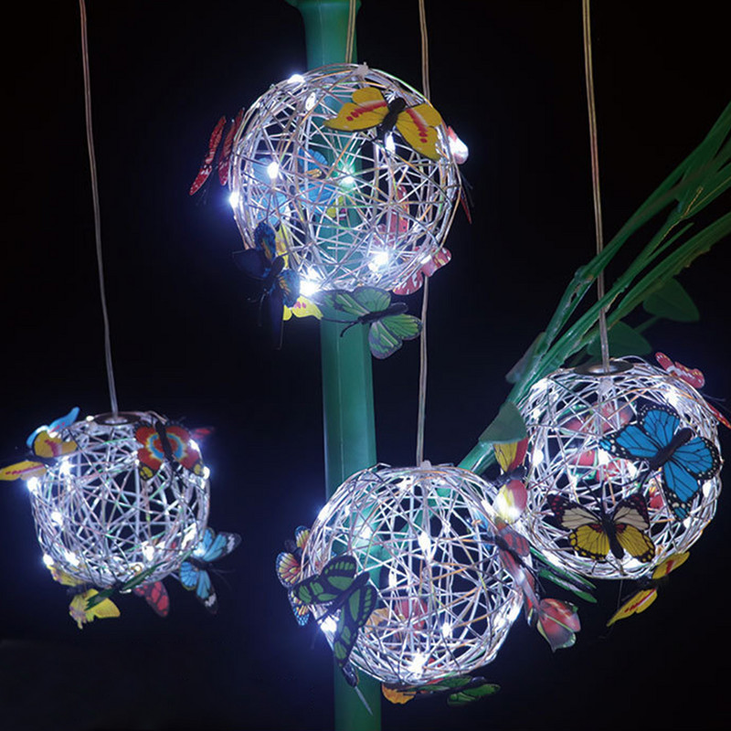 Butterfly Solar Garden Lights Solar Stake Lights with Butterflies Decor Αδιάβροχο φως για Walkway Lawn Yard Atio Verch