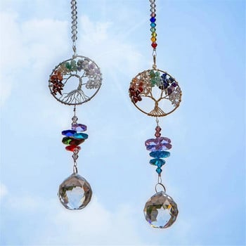 Δέντρο της ζωής Κρυστάλλινος Φωτισμός Sun Catcher Χειροποίητο Κρεμαστό Διακόσμηση Κήπου Αισθητική Διακόσμηση Σπιτιού Κρεμαστό στολίδι