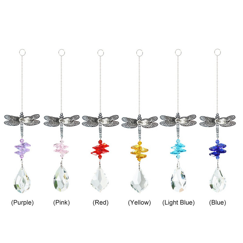 Dragonfly Ručno izrađen viseći kristalni vijenac Privjesak DIY luster Nakit Središnji dio Dekoracija Vrtni ukras