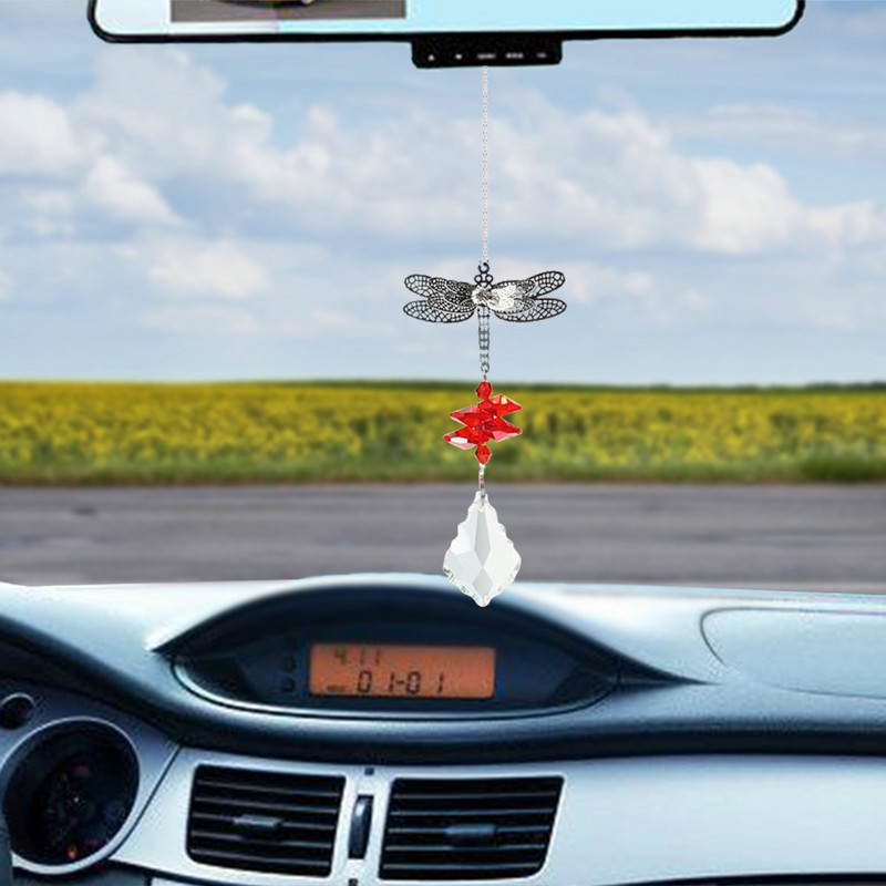 Dragonfly Ručno izrađen viseći kristalni vijenac Privjesak DIY luster Nakit Središnji dio Dekoracija Vrtni ukras