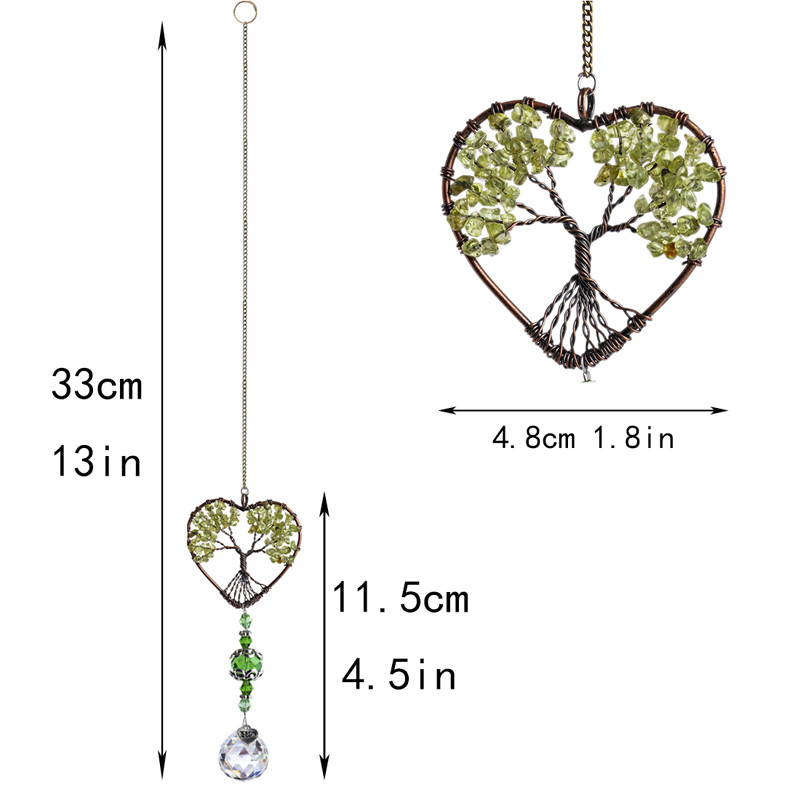 H&D Sirds formas kristāla dzīvības koks Saules ķērējs Dziedinoši dabīgie akmeņi Varavīksnes veidotājs Logu iekarināms rotājums Mājas dārza dekors