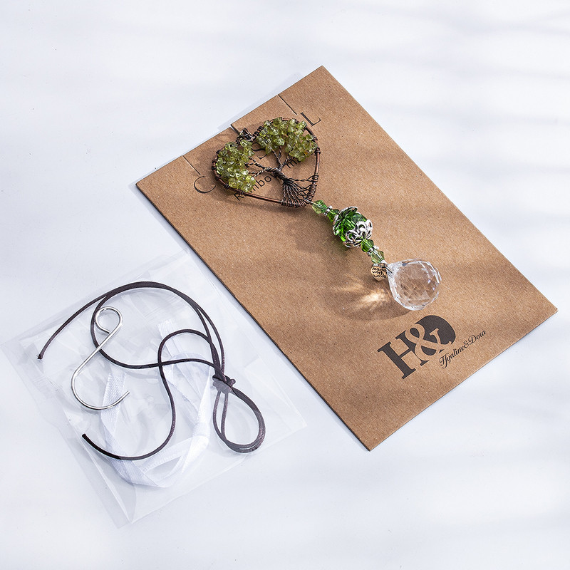 H&D Sirds formas kristāla dzīvības koks Saules ķērējs Dziedinoši dabīgie akmeņi Varavīksnes veidotājs Logu iekarināms rotājums Mājas dārza dekors