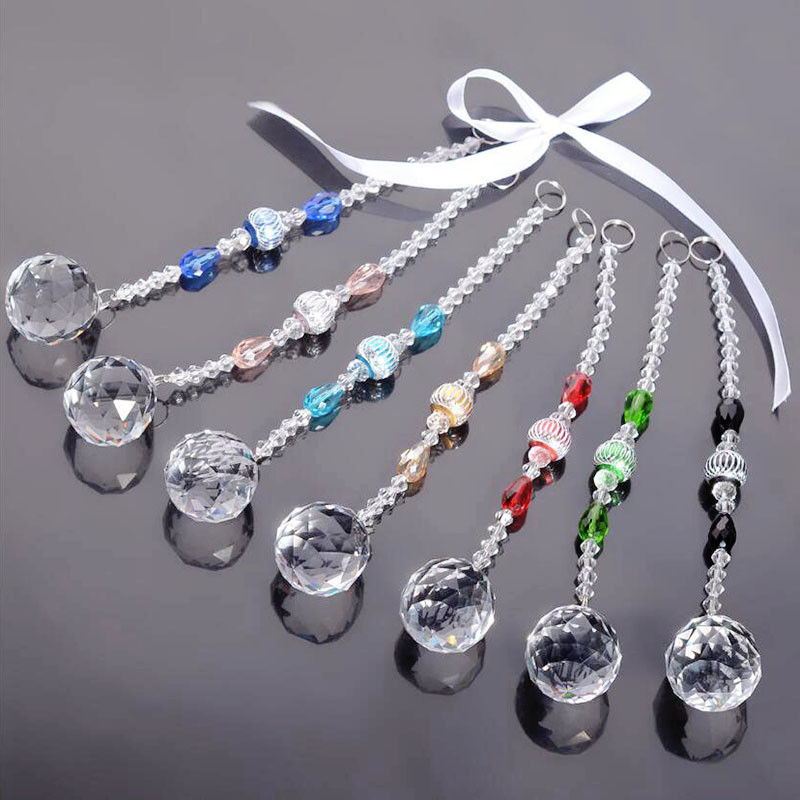 Kristalna fasetirana kugla Hvatač sunca Luster Prizme Privjesak Rainbow Maker Viseći dekor Privjesak Kućno vjenčanje Ukrasi za vrata i prozore