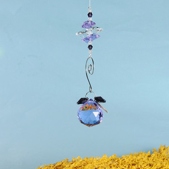 H&D 30 мм полилей, кристали, топка, призми, дъга, осмоъгълник, чакра, ловец на слънце за подарък (лилаво)
