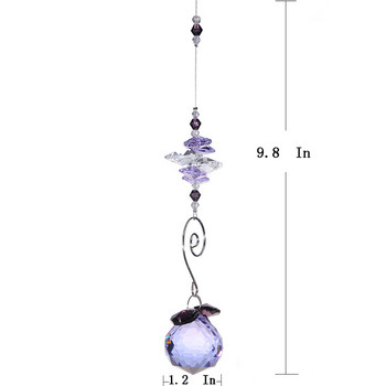 H&D 30 мм полилей, кристали, топка, призми, дъга, осмоъгълник, чакра, ловец на слънце за подарък (лилаво)