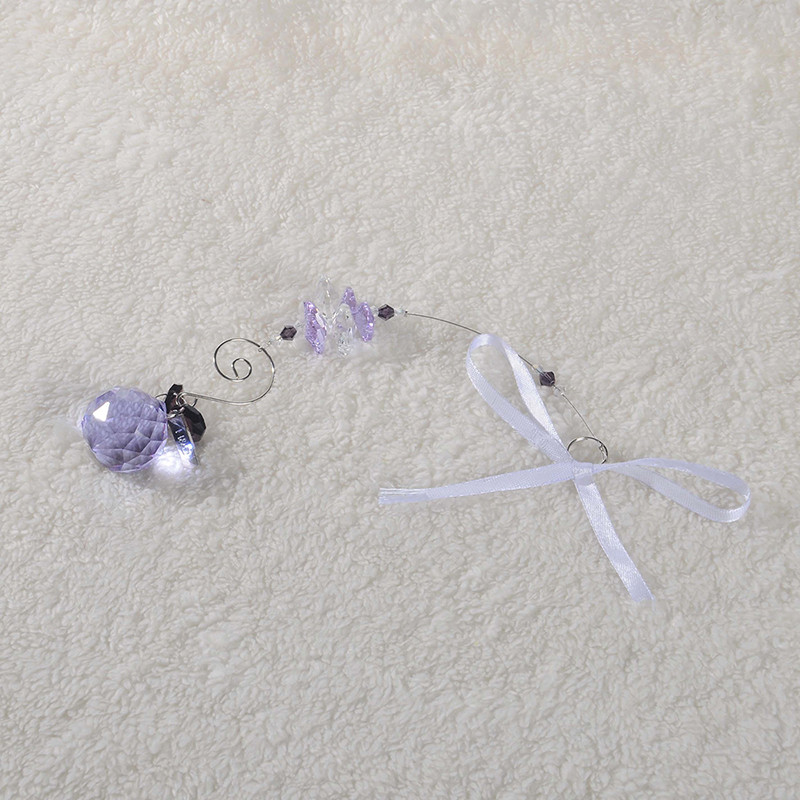 H&D 30 mm lustras kristāli, lodīšu prizmas varavīksnes astoņstūra čakras saules ķērējs dāvanai (violeta)