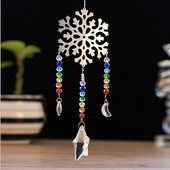 Käsitsi valmistatud lumehelbe päikesepüüdja kristallprisma vikerkaare tegija aknale riputatav dekoratiivkoristus kodus pulmakaunistusega ripats jõulukujuke