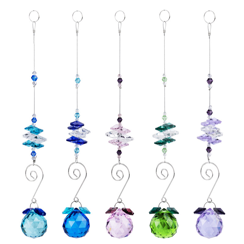 H&D 30 mm krištolinis rutulinis sietynas, prizmė, lango saulės gaudyklės papuošalai, kabantys saulės gaudyklės namų sodo biuro dekoravimui (rožinė)