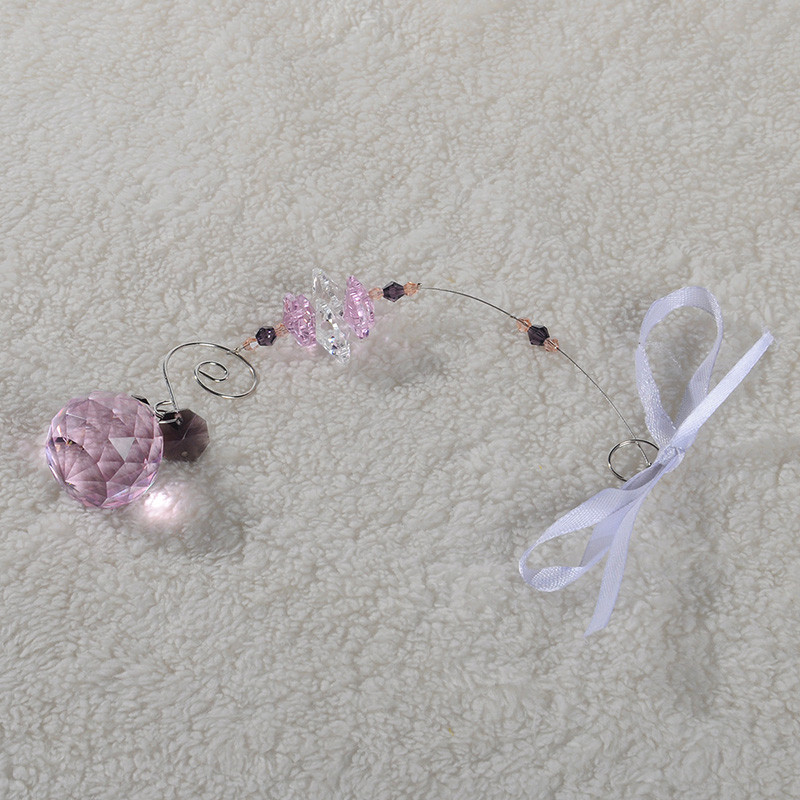 H&D 30 mm krištolinis rutulinis sietynas, prizmė, lango saulės gaudyklės papuošalai, kabantys saulės gaudyklės namų sodo biuro dekoravimui (rožinė)