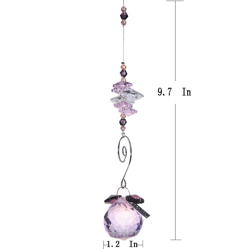 H&D 30 mm krištolinis rutulinis sietynas, prizmė, lango saulės gaudyklės papuošalai, kabantys saulės gaudyklės namų sodo biuro dekoravimui (rožinė)