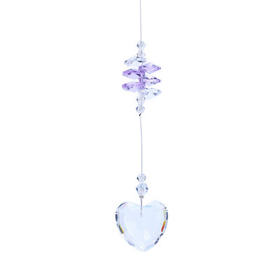 H&D Cristal în formă de inimă Prismă Suncatcher Rainbo Maker Lanț agățat pentru fereastră acasă Decor nuntă Ornamente Cadouri
