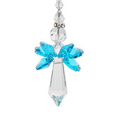 H&D Rainbow Guardian Angel Crystal Suncatcher για διακόσμηση σπιτιού/αυτοκίνητου & διακόσμηση βεράντας & κρεμαστά στολίδι από κρυστάλλινο γυαλί (Μπλε)