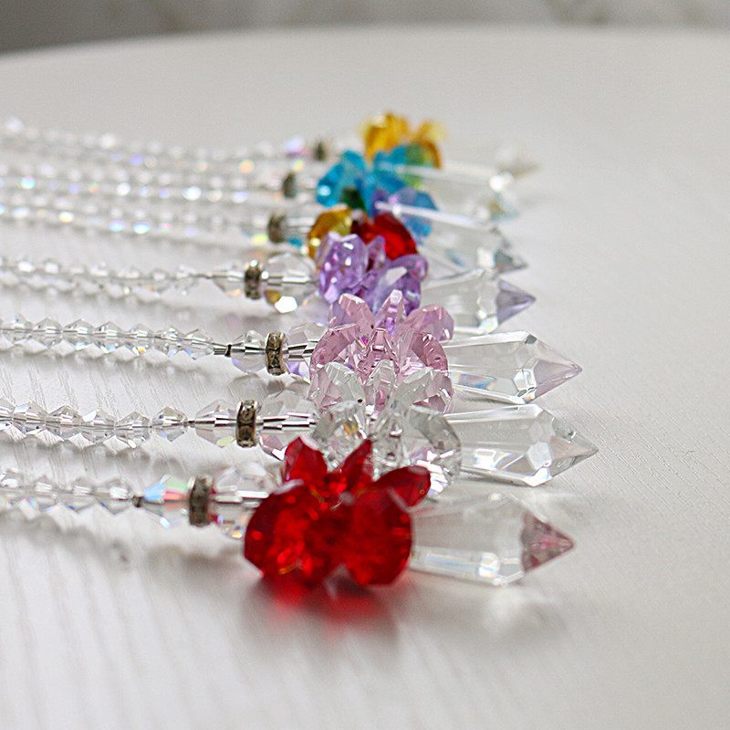 H&D Rainbow Guardian Angel Crystal Suncatcher για διακόσμηση σπιτιού/αυτοκίνητου & διακόσμηση βεράντας & κρεμαστά στολίδι από κρυστάλλινο γυαλί (Μπλε)