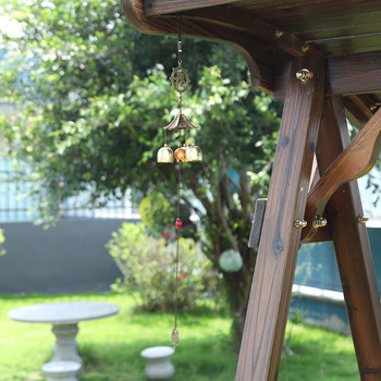 Антична висулка за вятърни звънчета Медна дворна градина Декорация за живеене на открито Метални звънчета за вятър Външен китайски ориенталски звънец за късмет