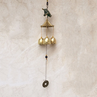 Bakreno zvono za vanjsko zvono, 1 kom. Metalno zvono za vjetar na otvorenom, starinski vrt, orijentalna pobjednička dekoracija, kineska sretna metalna zvona za vjetar