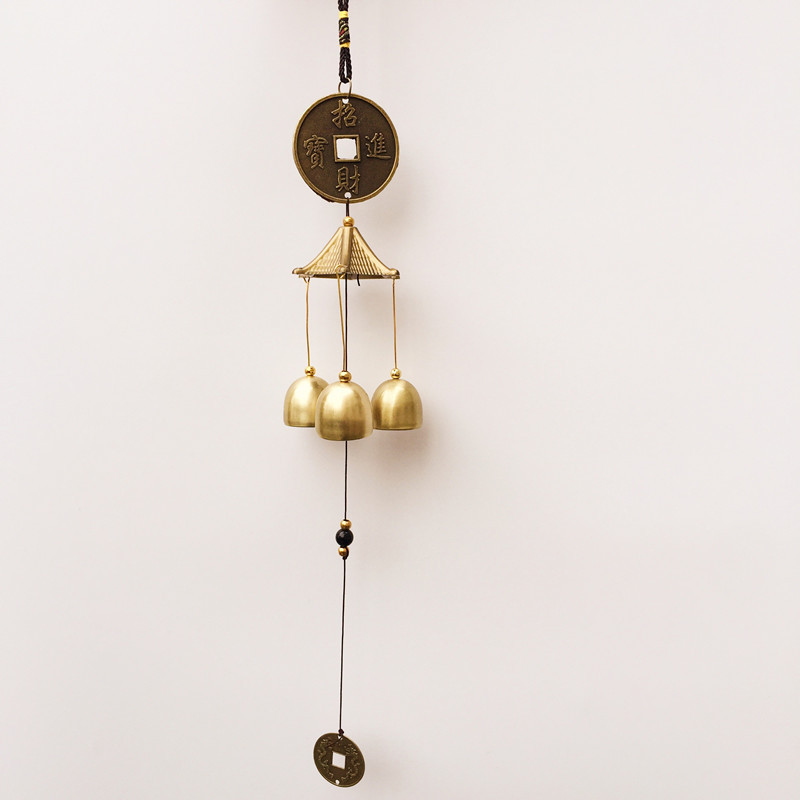 Bakreno zvono za vanjsko zvono, 1 kom. Metalno zvono za vjetar na otvorenom, starinski vrt, orijentalna pobjednička dekoracija, kineska sretna metalna zvona za vjetar