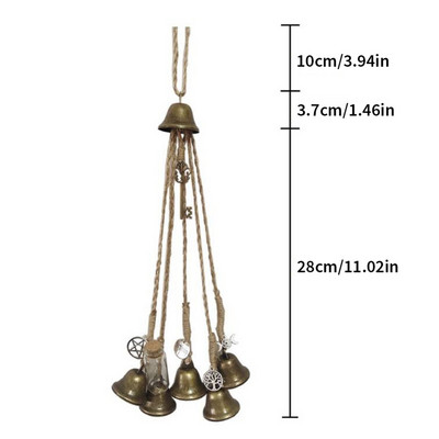 Witch Bells Προστασία για κρεμάστρα πόμολο πόρτας Wind Chimes Witchy Things Clear Negative Energy Witchcraft Wicca Supplies Διακόσμηση σπιτιού