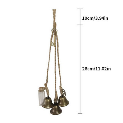 Witch Bells Προστασία για κρεμάστρα πόμολο πόρτας Wind Chimes Witchy Things Clear Negative Energy Witchcraft Wicca Supplies Διακόσμηση σπιτιού