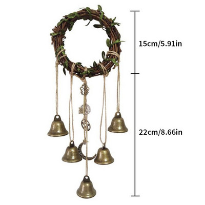 Witch Bells Προστασία για κρεμάστρα πόμολο πόρτας Wind Chimes Witchy Things Clear Negative Energy Witchcraft Wicca Supplies Διακόσμηση σπιτιού
