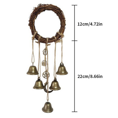 Witch Bells Προστασία για κρεμάστρα πόμολο πόρτας Wind Chimes Witchy Things Clear Negative Energy Witchcraft Wicca Supplies Διακόσμηση σπιτιού