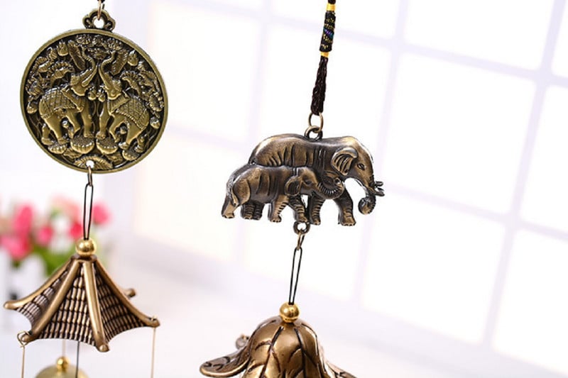 Αντίκα Wind Chime Χάλκινη αυλή Κήπος Διακόσμηση υπαίθριου καθιστικού Metal Wind Chimes Outdoor κινέζικα Oriental Lucky Metal Wind Bell
