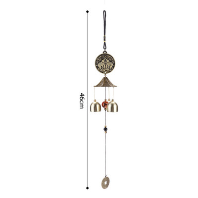 1 buc. clopoțel de vânt antic din cupru, grădină, decor de locuit în aer liber, clopoței de vânt în aer liber, chinezesc, oriental, norocos, decor metalic