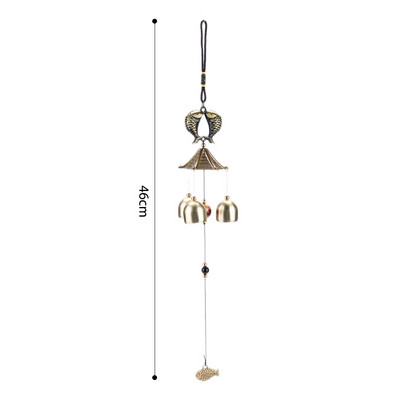 1 buc. clopoțel de vânt antic din cupru, grădină, decor de locuit în aer liber, clopoței de vânt în aer liber, chinezesc, oriental, norocos, decor metalic