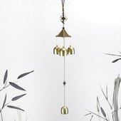 Vadonatúj szélcsengő 3 csengő Bagua Decor Feng Shui Kert Lógas Lucky Mascot kültéri cserealkatrészek