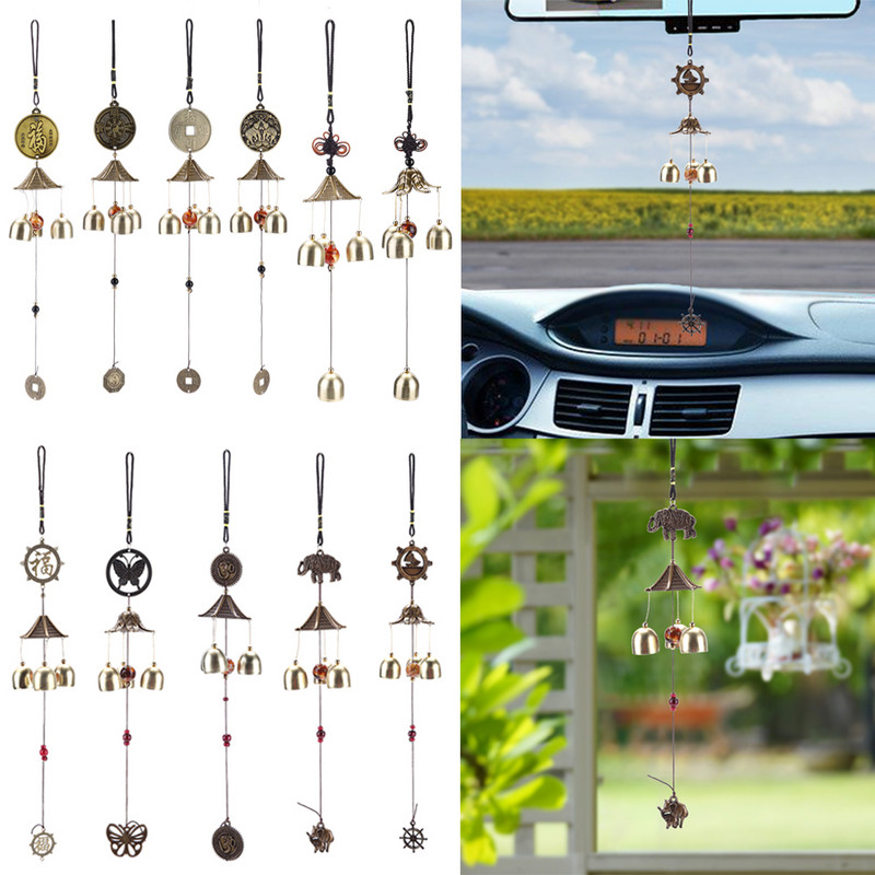 Antik szélcsengő réz kültéri udvar kert fém szélharangok harangok kínai keleti szerencsés fém akasztós díszek díszek