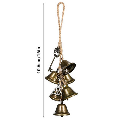 Witch Bell Wind Chime Banish Evil Crystal Quartz κρεμαστό μενταγιόν Δημιουργικό ξύλινο μενταγιόν κήπου Στολίδι παράθυρο για το σπίτι Διακόσμηση σπιτιού