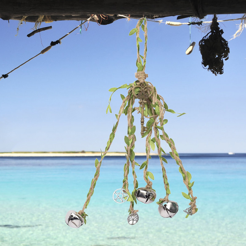 Witch Bells Διακόσμηση Σπιτιού Αμπέλου και Μεταλλική Προστασία Μάγισσας Κουδούνια Μάγισσας για Προστασία Σπιτιού Χειροποίητη Διακόσμηση Wiitchy For Attracts