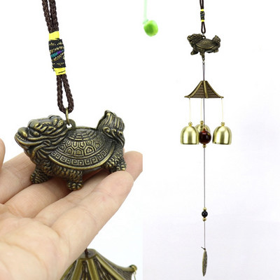 1 tk Vintage pronksist tuulekellad koos Lucky maskoti aiaga Kodukaunistus Ripatsid Käsitöö Ukse esiküljel mitme kellaga rippuv ornament