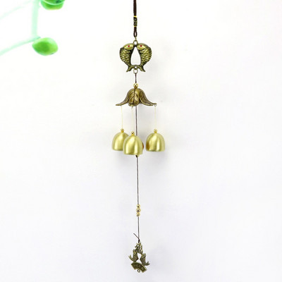 1 tk Vintage pronksist tuulekellad koos Lucky maskoti aiaga Kodukaunistus Ripatsid Käsitöö Ukse esiküljel mitme kellaga rippuv ornament