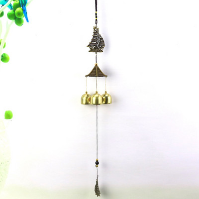 1 tk Vintage pronksist tuulekellad koos Lucky maskoti aiaga Kodukaunistus Ripatsid Käsitöö Ukse esiküljel mitme kellaga rippuv ornament