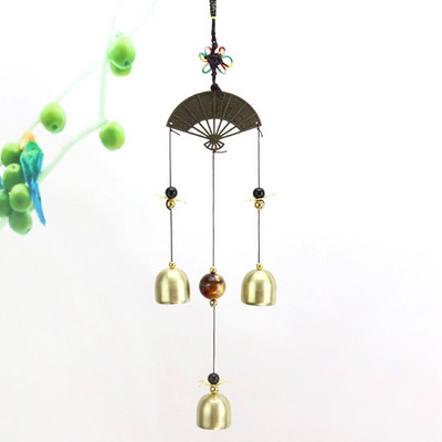 1 tk Vintage pronksist tuulekellad koos Lucky maskoti aiaga Kodukaunistus Ripatsid Käsitöö Ukse esiküljel mitme kellaga rippuv ornament