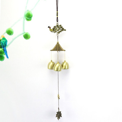 1 tk Vintage pronksist tuulekellad koos Lucky maskoti aiaga Kodukaunistus Ripatsid Käsitöö Ukse esiküljel mitme kellaga rippuv ornament
