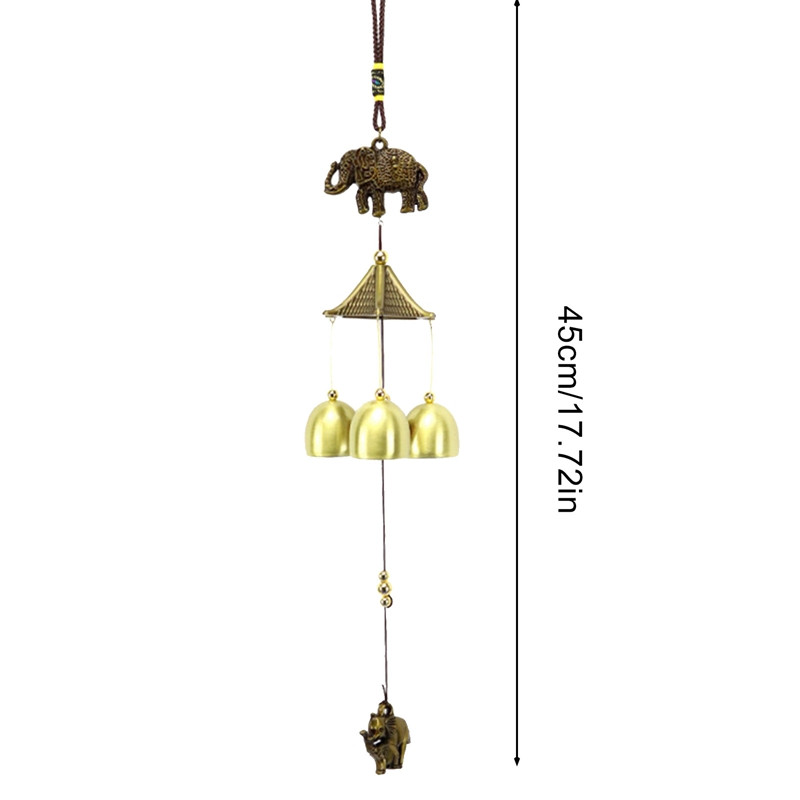 1 tk Vintage pronksist tuulekellad koos Lucky maskoti aiaga Kodukaunistus Ripatsid Käsitöö Ukse esiküljel mitme kellaga rippuv ornament