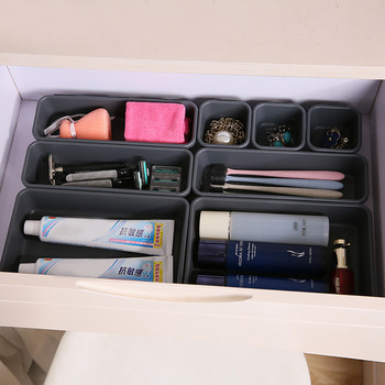 8PCs Разделяне на чекмеджета Органайзер Кутия Тави за съхранение Каса Офис Домашна кухня Баня Шкаф Бюро Бижута Грим Организация