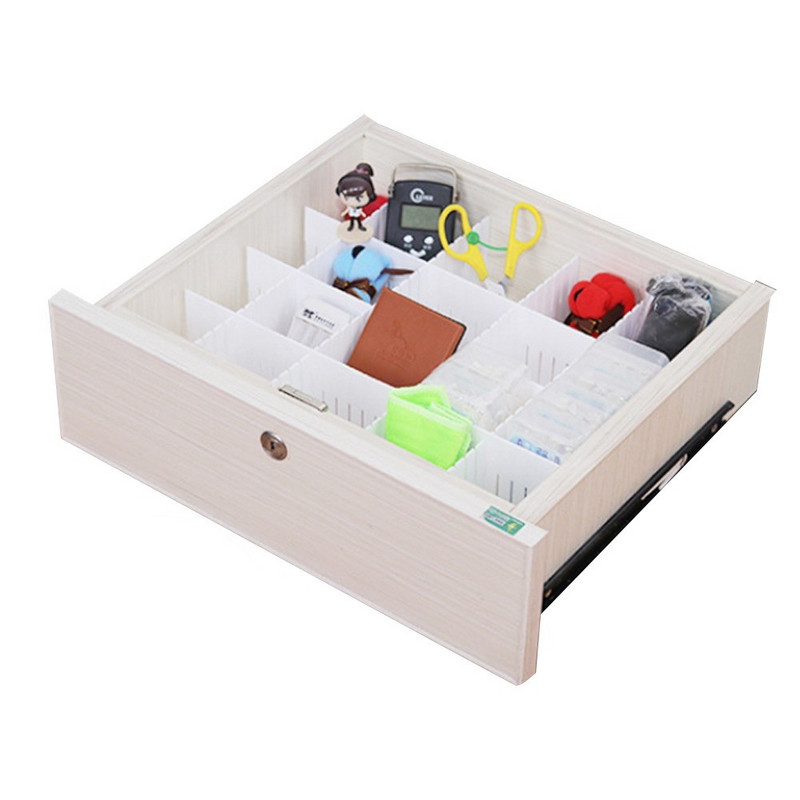 5 vnt. Reguliuojamas stalčių skirstytuvas „Pasidaryk pats“ laikymo lentynos, skirtos namų ūkiui, nemokama kombinuota pertvarų lenta makiažo kojinių apatinių drabužių organizatorius