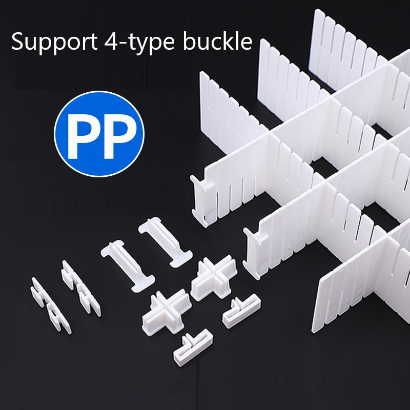 5 vnt. Reguliuojamas stalčių skirstytuvas „Pasidaryk pats“ laikymo lentynos, skirtos namų ūkiui, nemokama kombinuota pertvarų lenta makiažo kojinių apatinių drabužių organizatorius